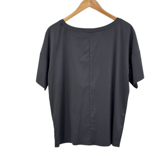 Emerson Fry NWT Dark Gray Woven Tencel Blend Front Pocket Oversized Boxy Top - Picture 7 of 13